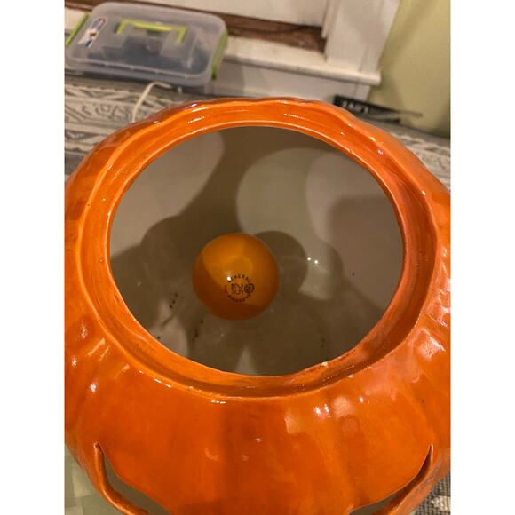 Vintage 1979 Ceramic LIGHT UP Jack OLantern  12 in tall 33 in circumference VGUC - Picture 15 of 16